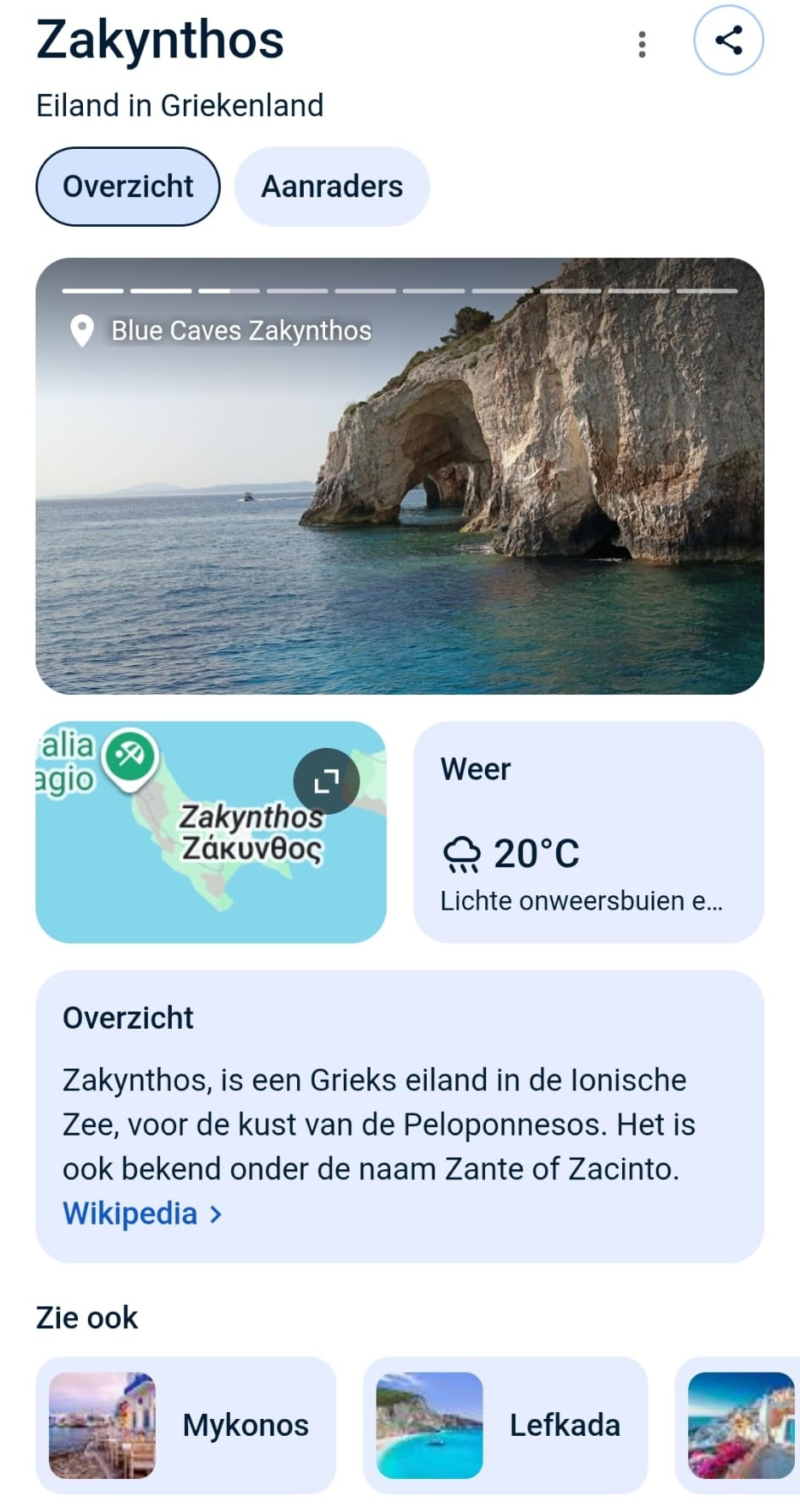 zoekresultaten zakynthos in google